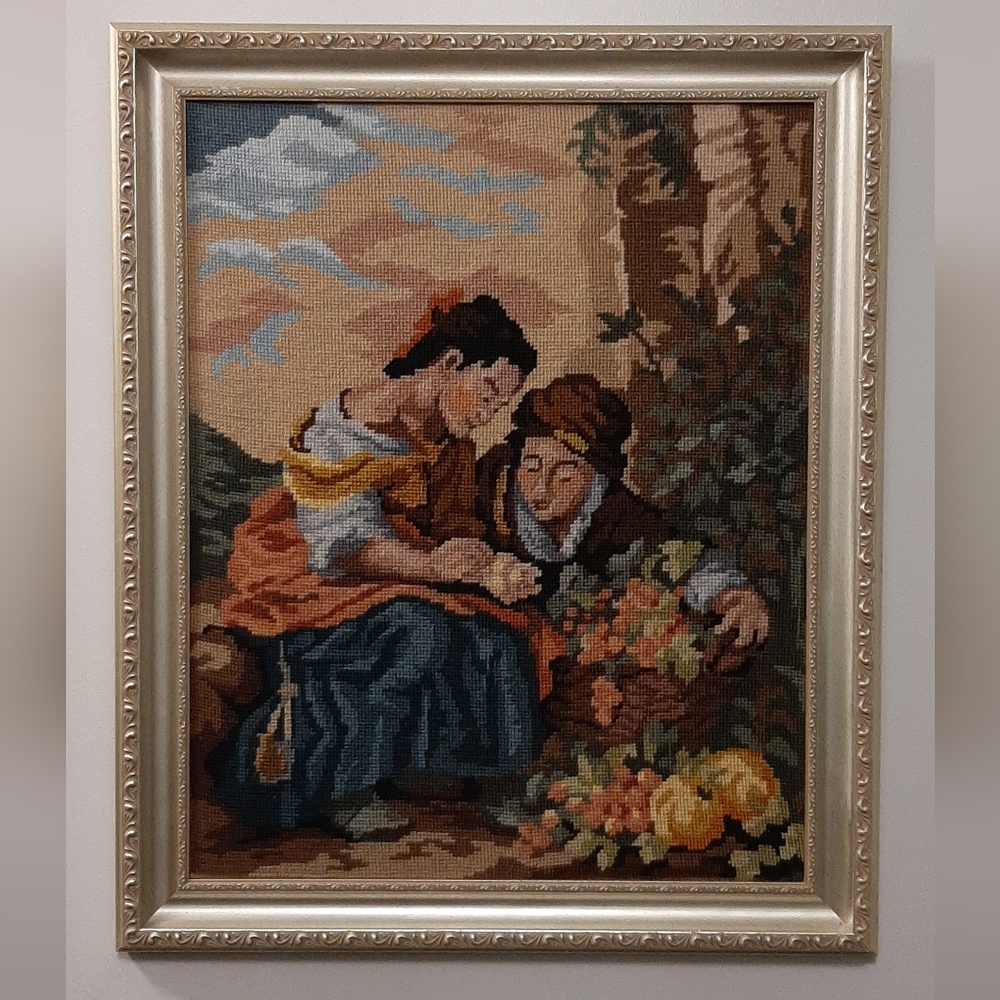 Murillo The Little Fruit Seller Handmade Cross Stitch Tapestry Framed Artwork